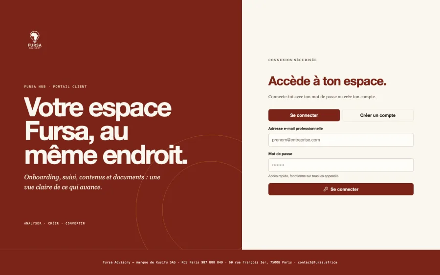Capture du site Fursa Hub